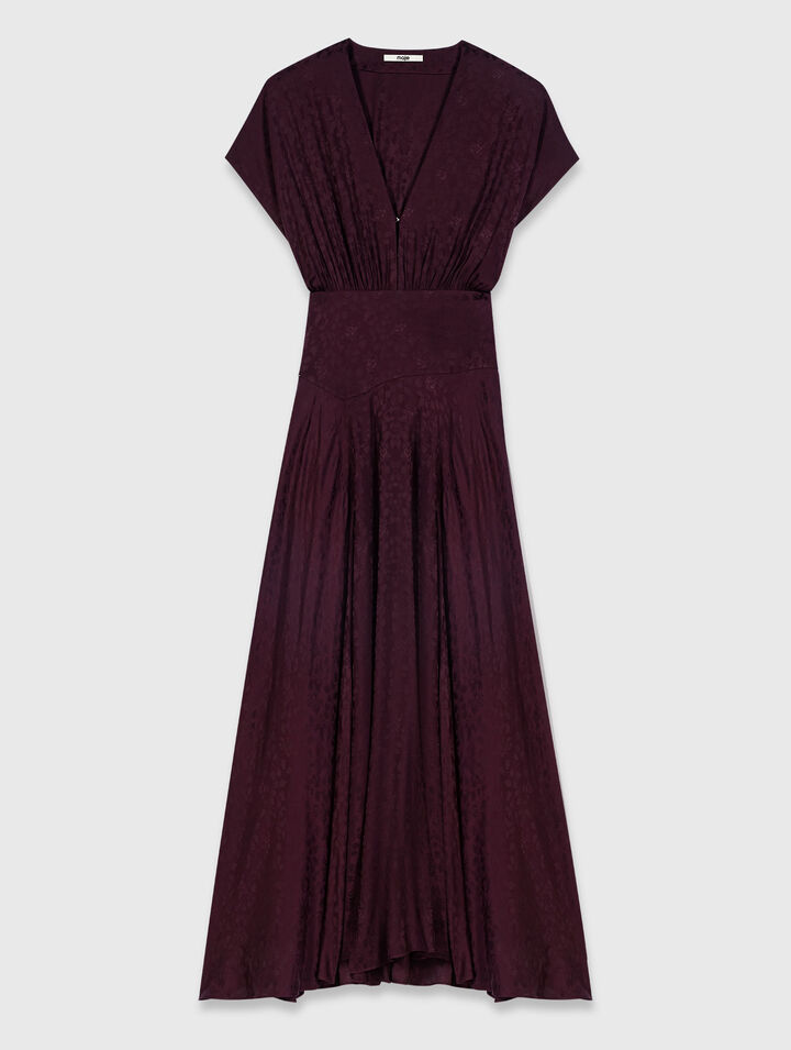 Vestido largo estampado jacquard
