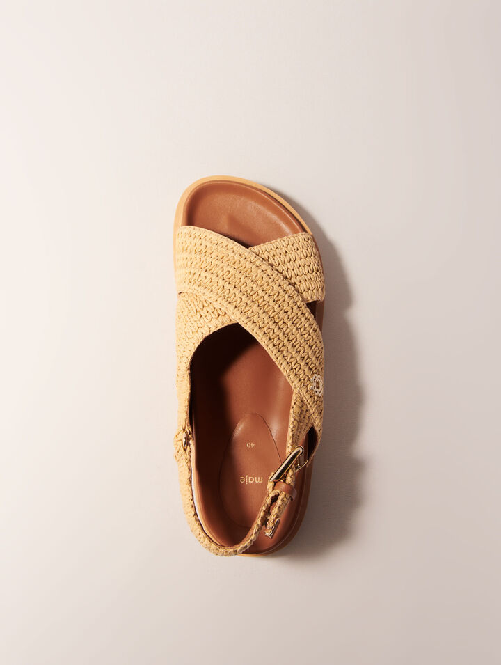 Sandalias planas efecto rafia
