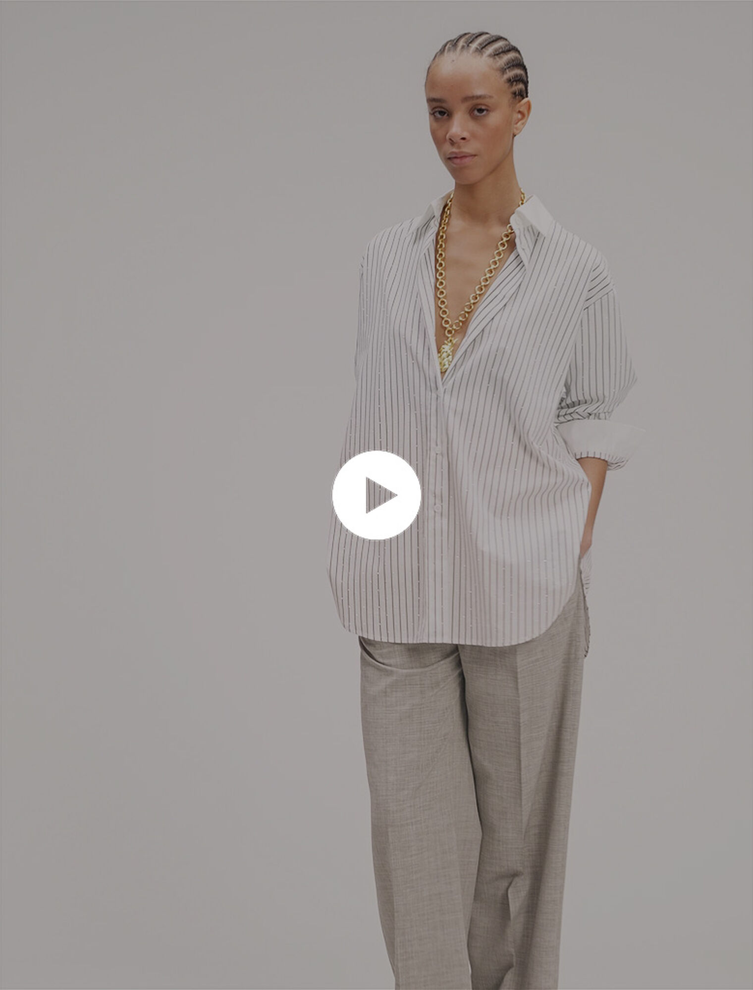 Camisa a rayas con pedrería