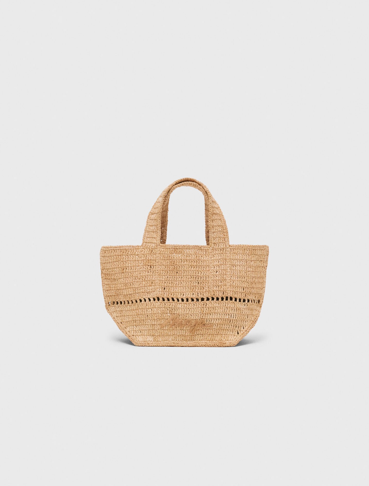 Minibolso cabás en rafia natural