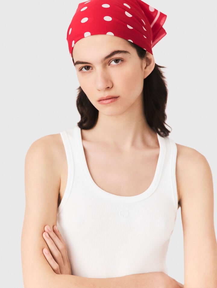 Bandana de algod&oacute;n con lunares