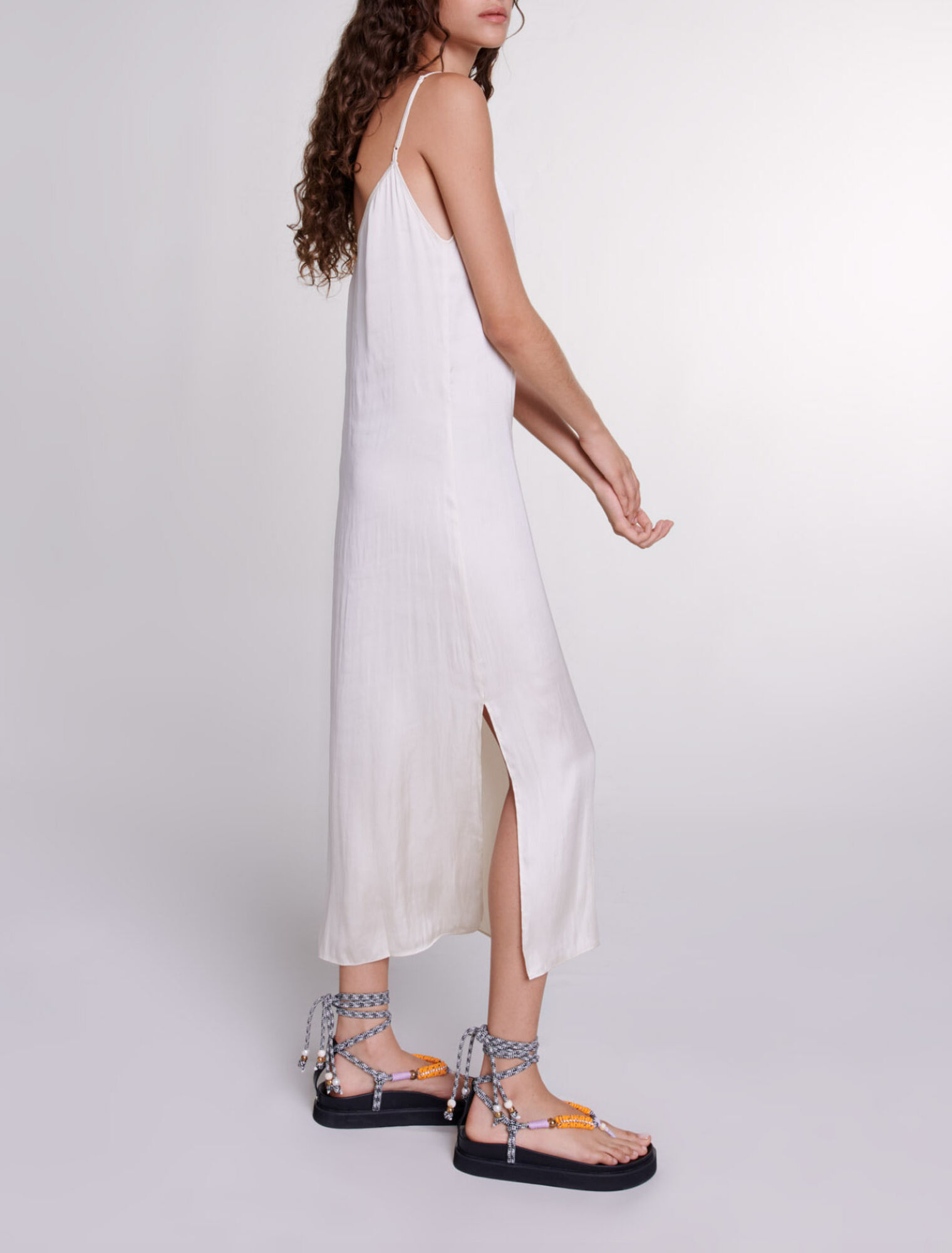 Vestido largo de satén
