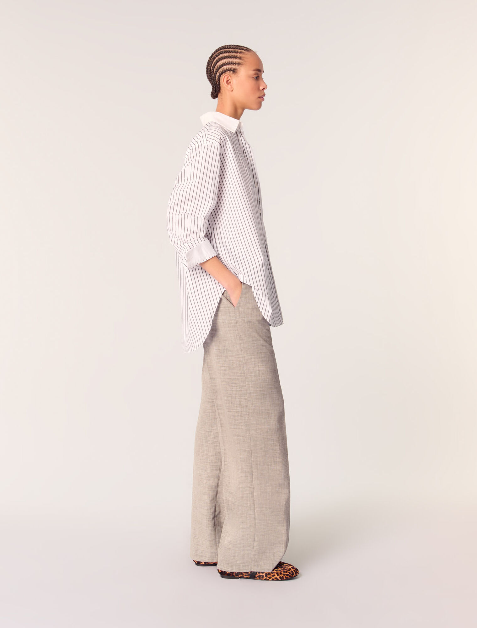 Camisa a rayas con pedrería