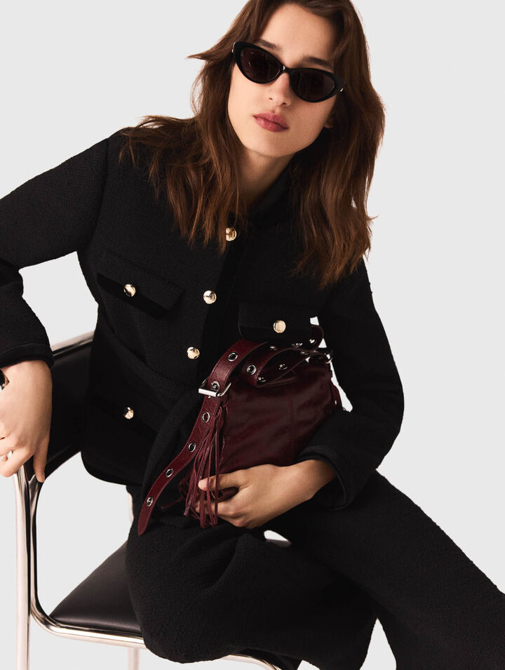 Chaqueta larga de tweed