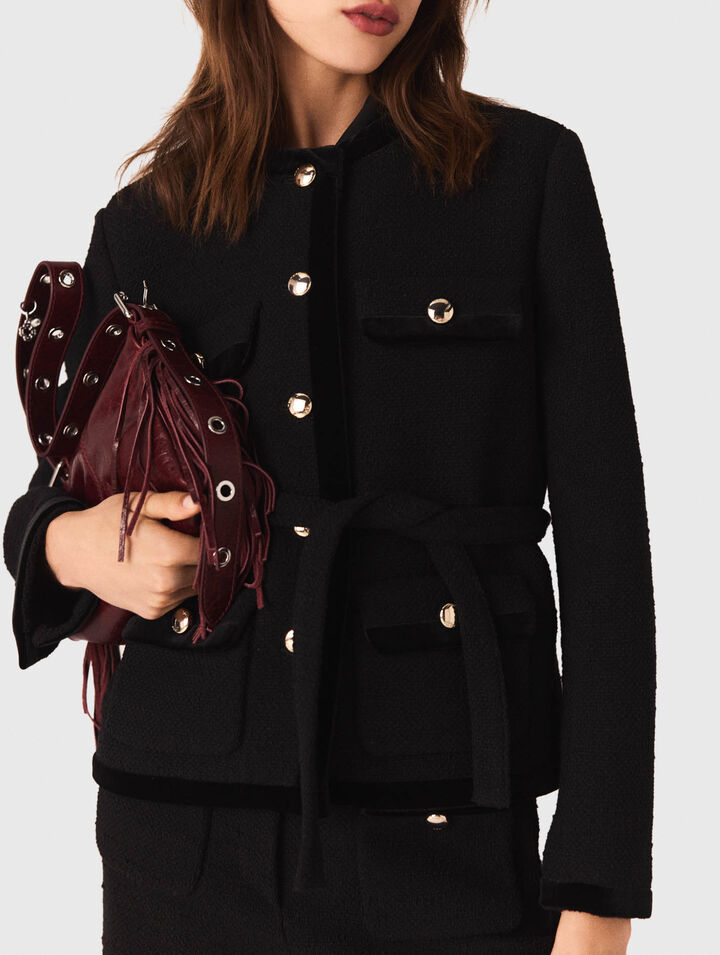 Chaqueta larga de tweed