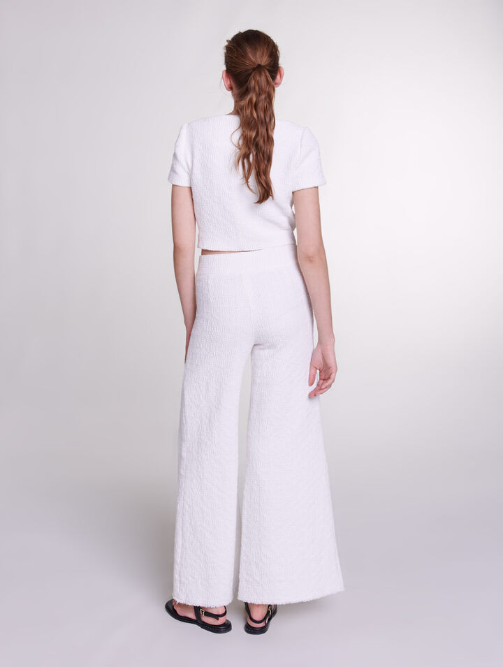 Pantalón ancho de tweed