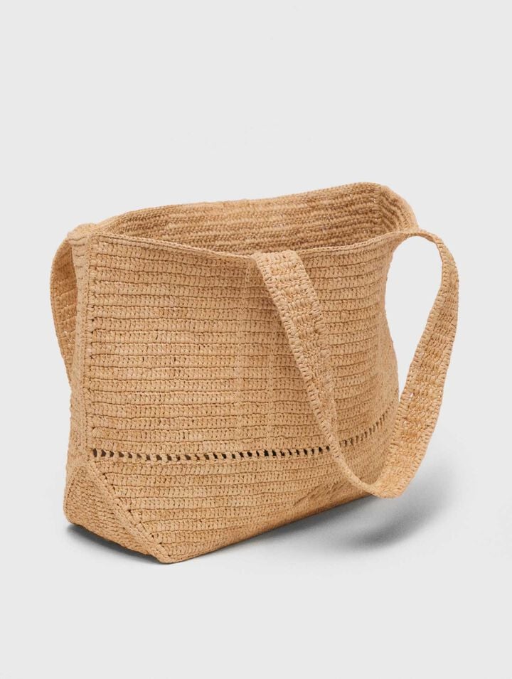 Bolso cabás de ganchillo en rafia