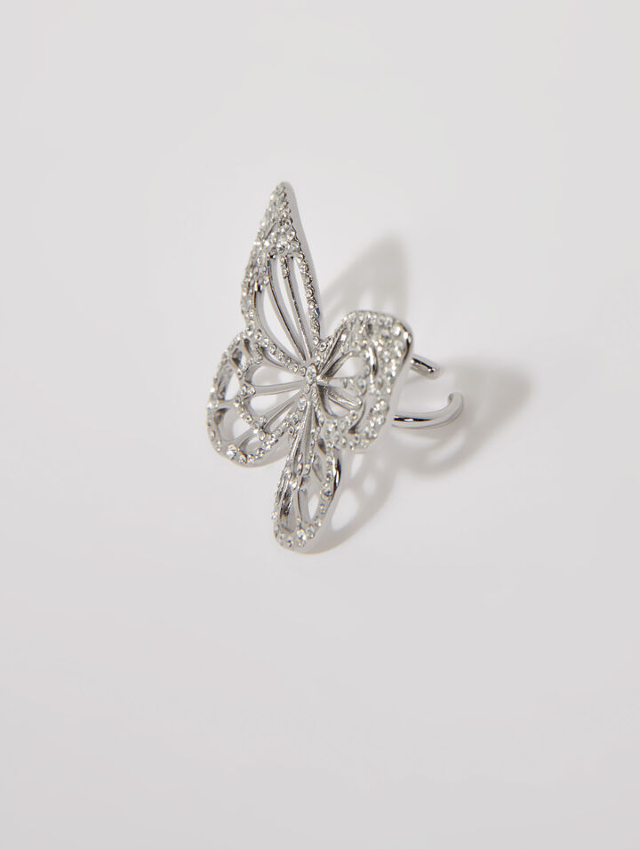 Anillo mariposa con strass