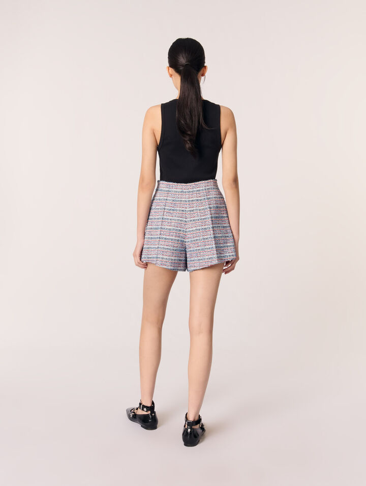 Pantalón corto de tweed