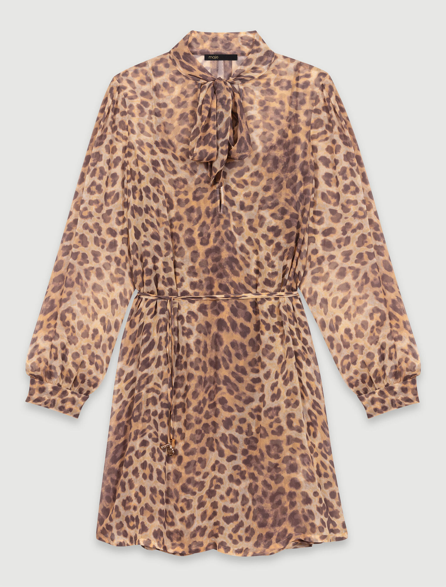 Vestido corto estampado de leopardo