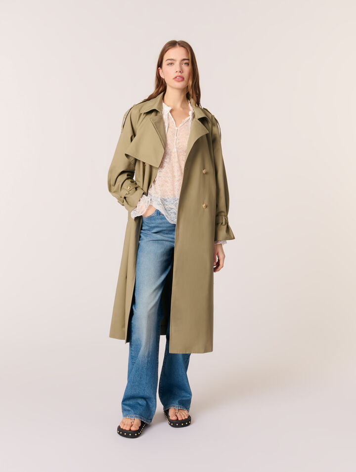 Trench clavos y cuello desmontable