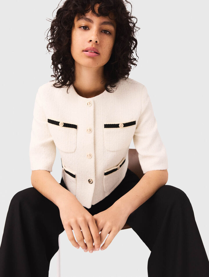 Chaqueta corta de tweed y lúrex