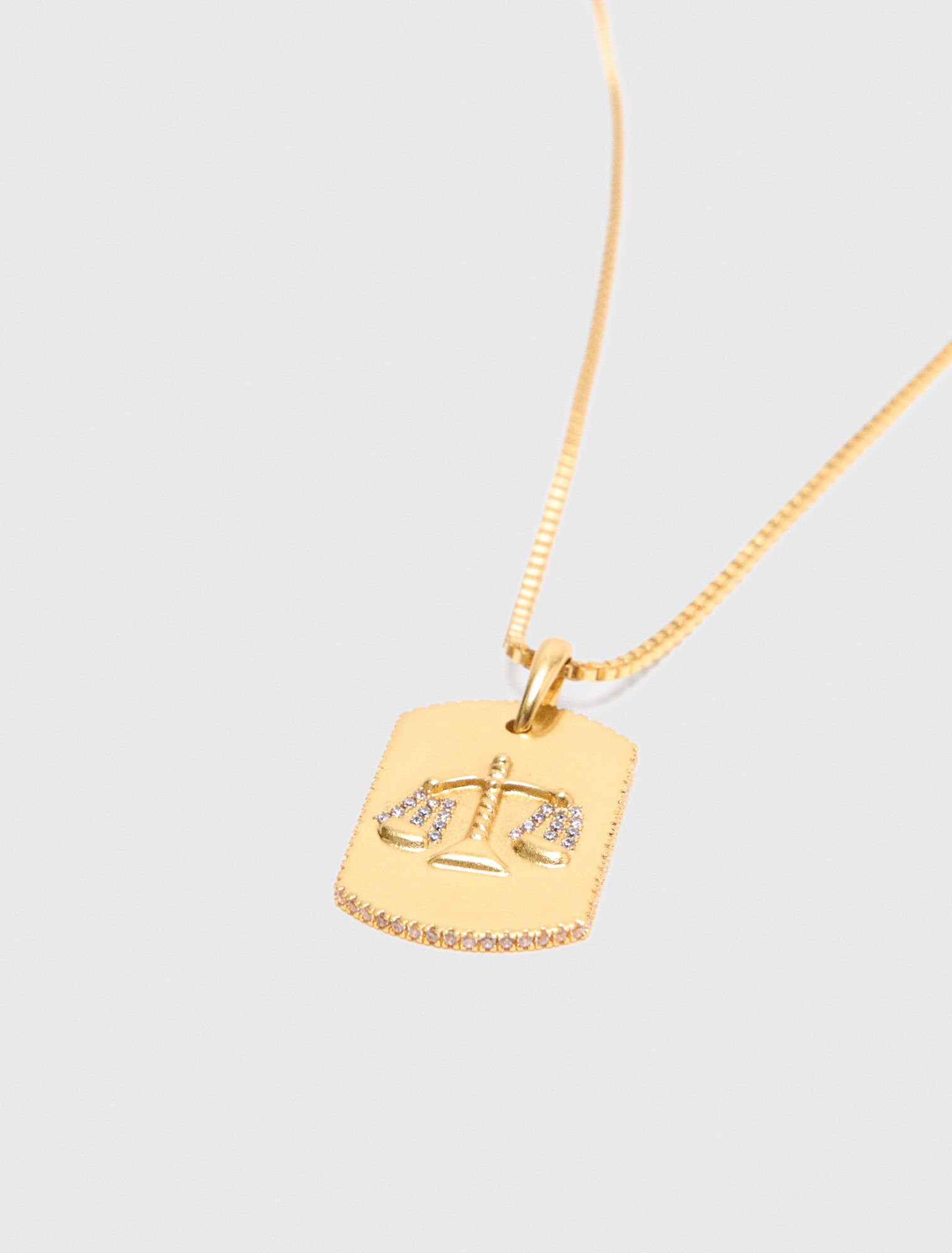 Collar placa signo del zodiaco