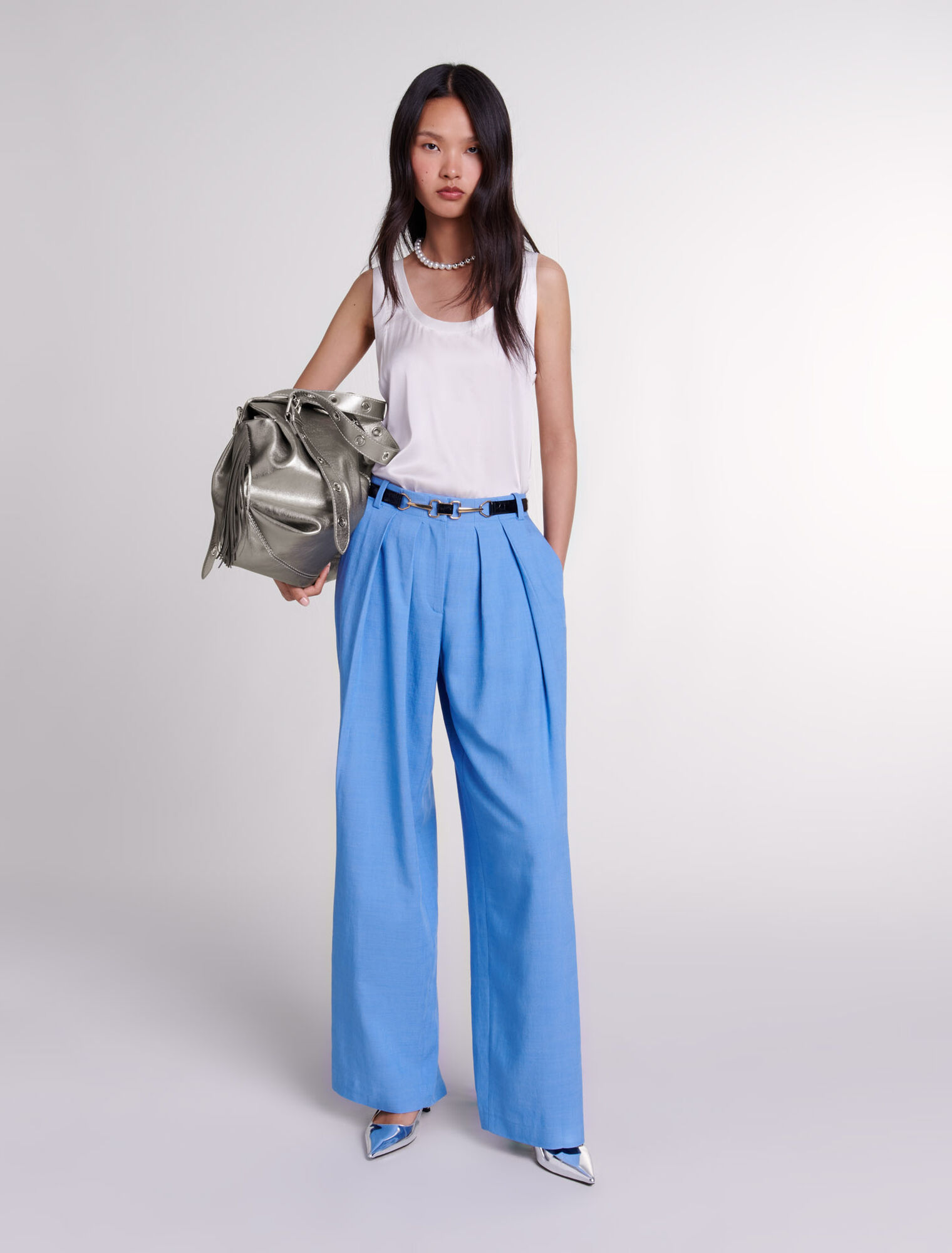 Bolso Miss M XL de cuero metalizado