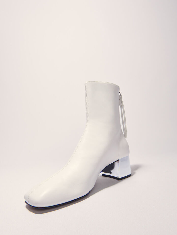 Botines de piel con punta cuadrada