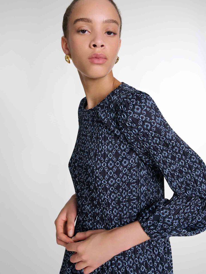 Vestido corto con estampado Clover