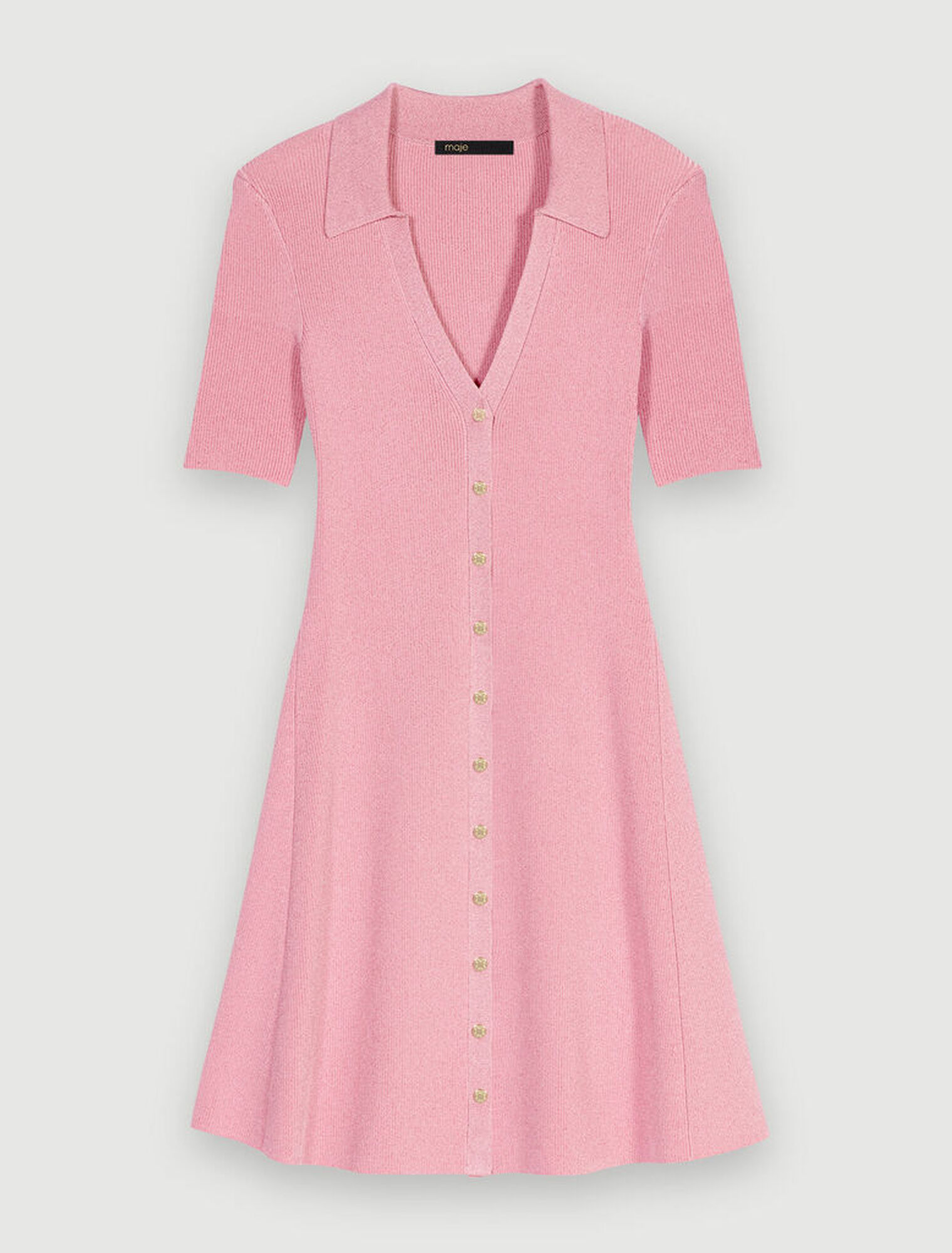 Vestido de punto de canalé brillante