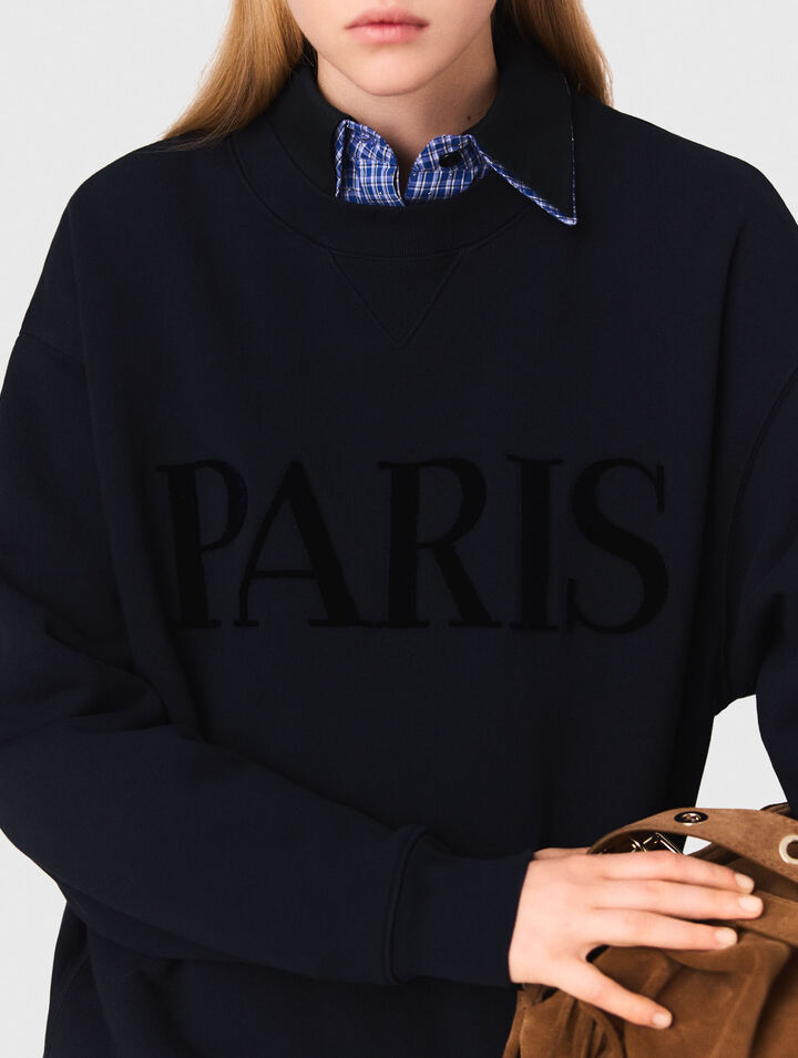 Sudadera logo París en relieve
