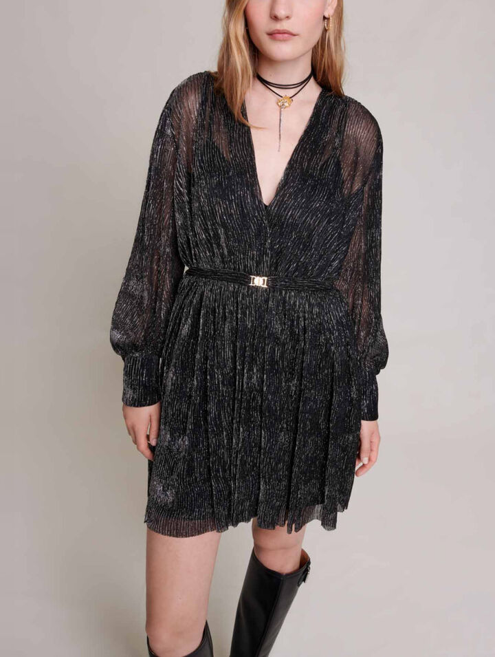 Vestido corto metalizado