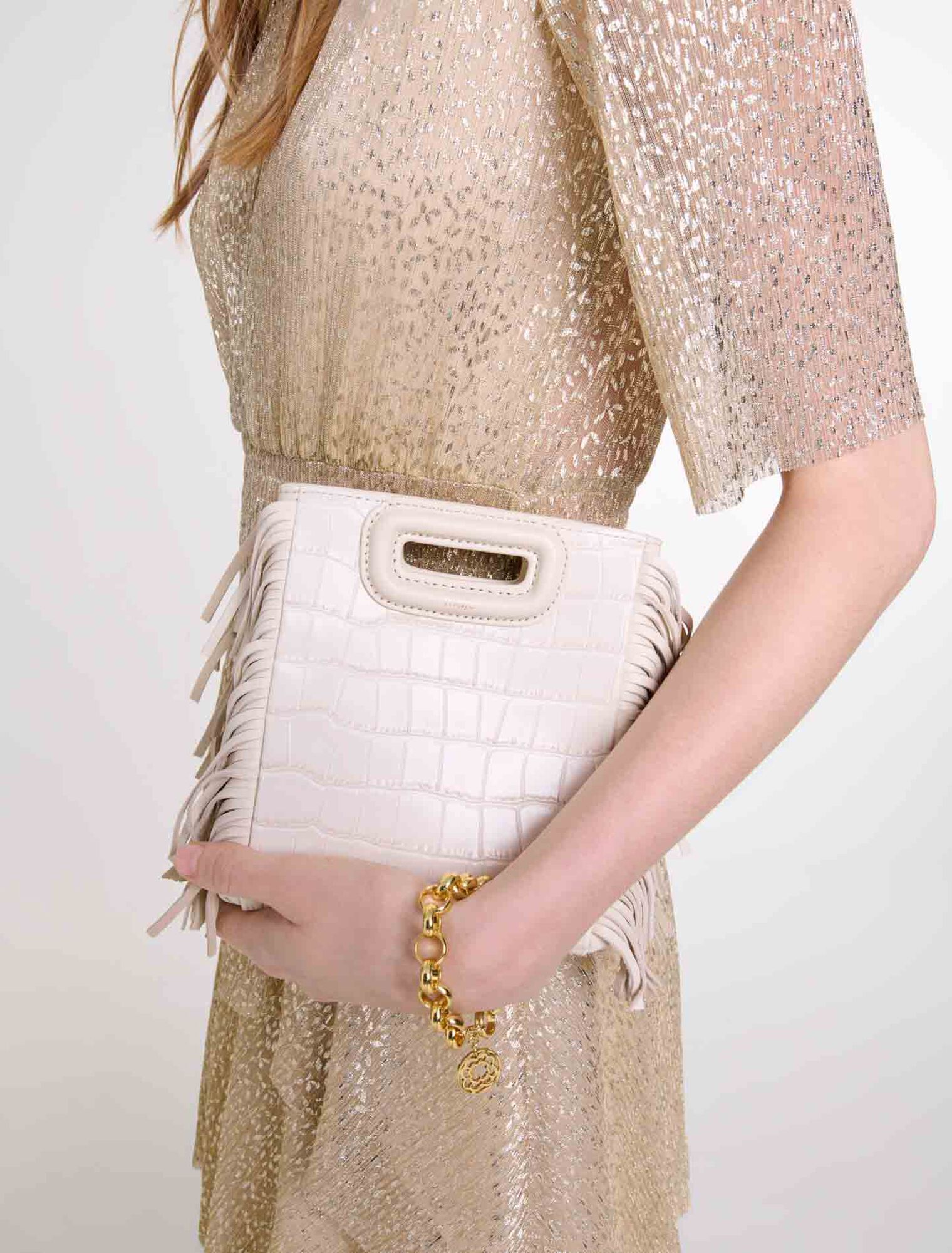 Bolso M de piel efecto cocodrilo
