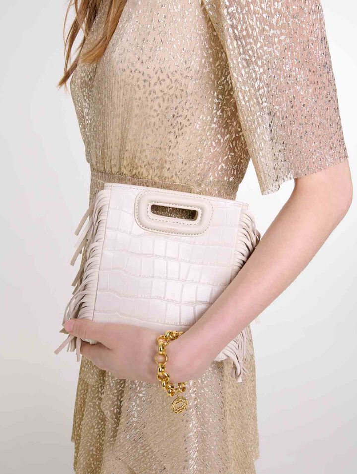 Bolso M de piel efecto cocodrilo