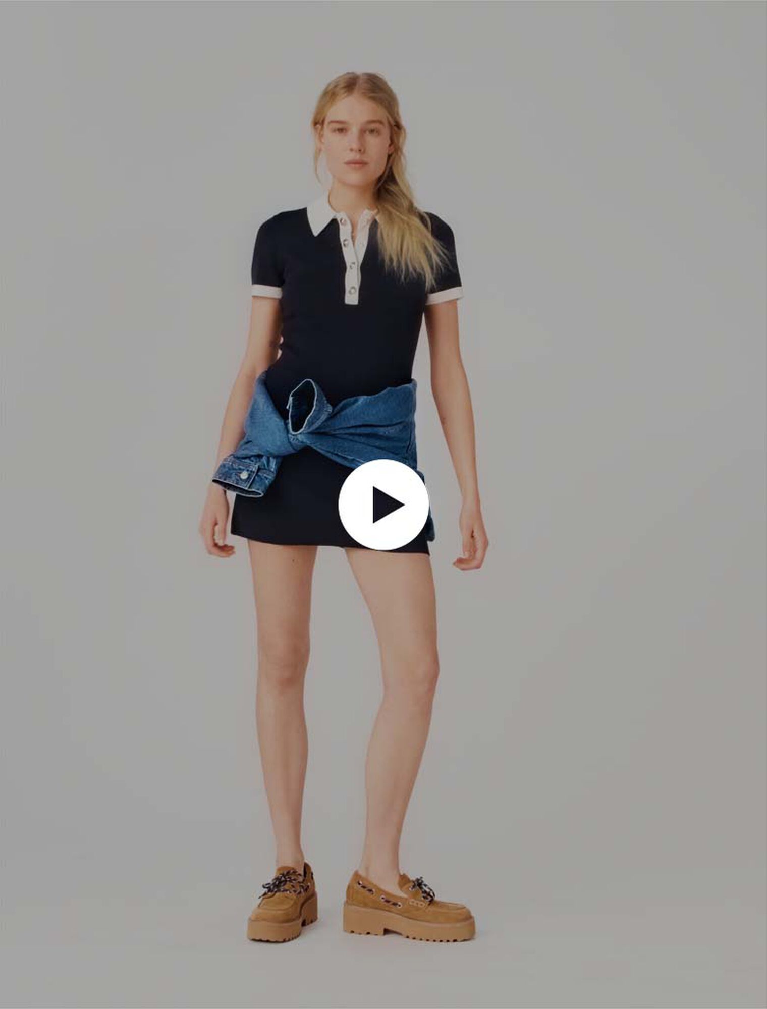 Vestido polo con acabados contraste