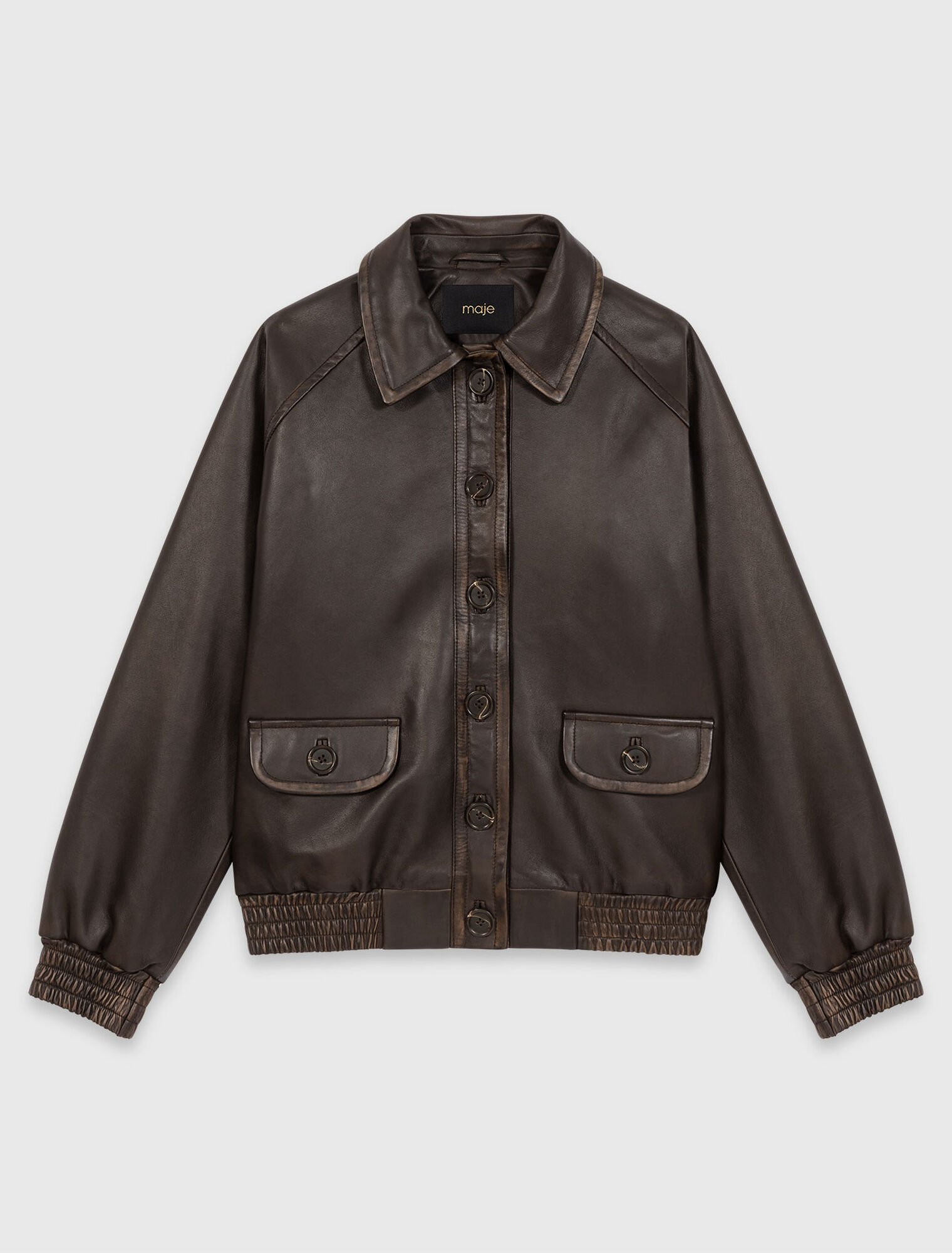 Cazadora corta de cuero