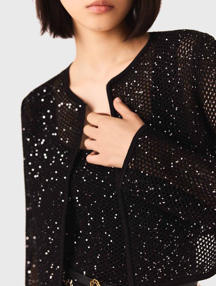 Cárdigan de punto con strass