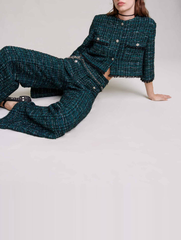 Pantal&oacute;n holgado de tweed