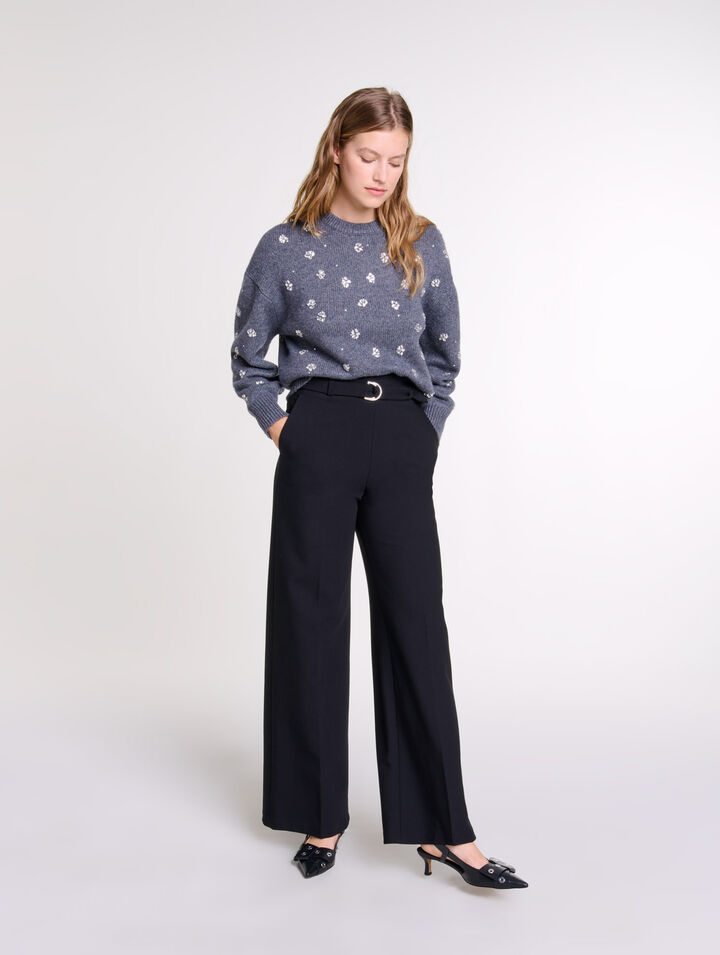 Pantalón ancho con cinturón