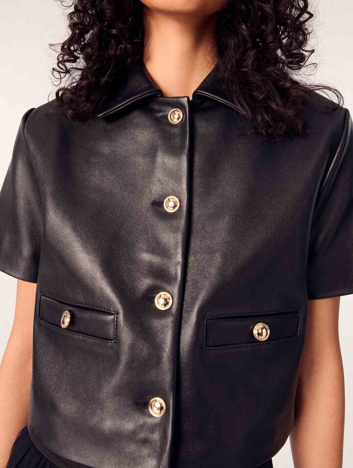 Chaqueta corta de piel