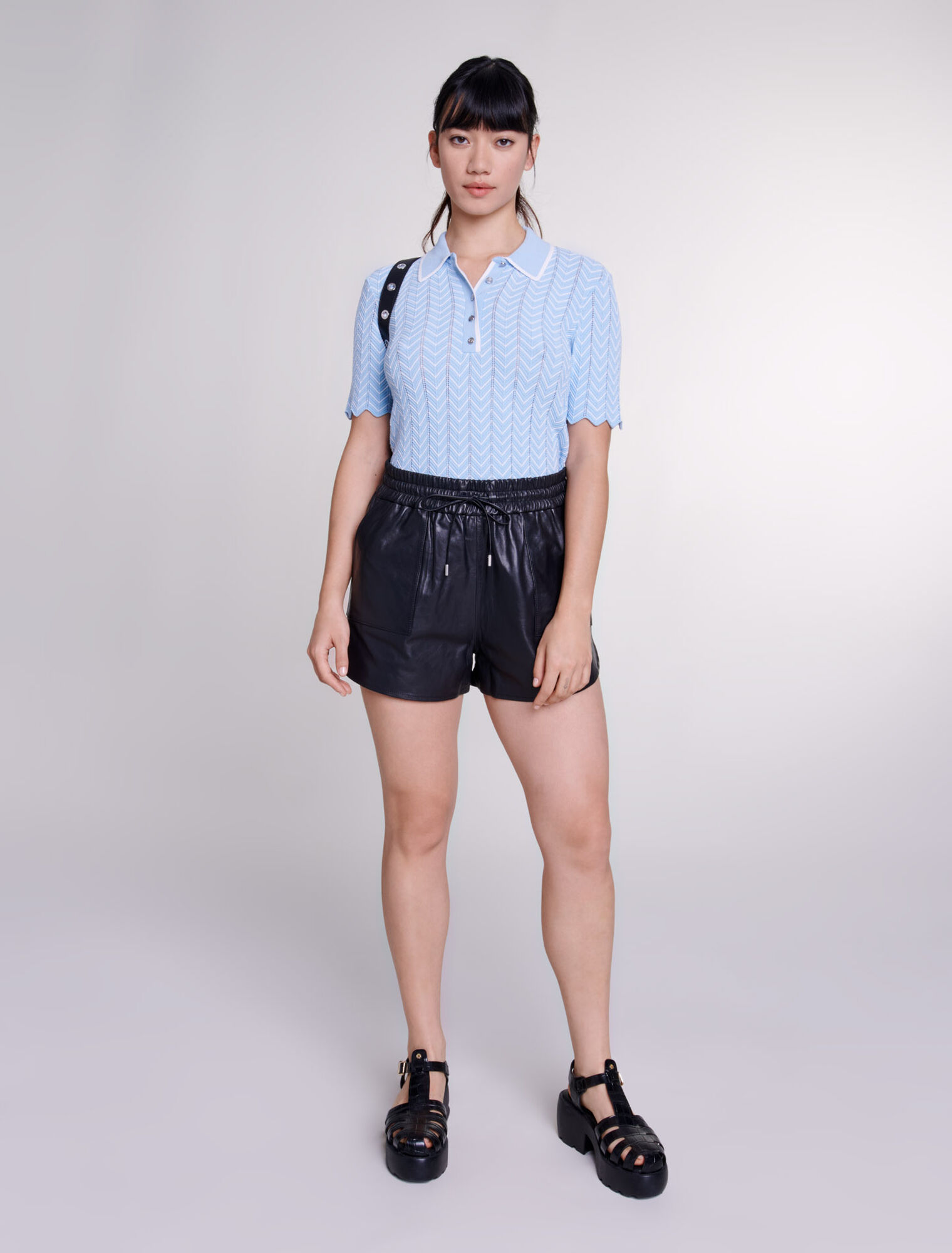 Pantalón corto de cuero