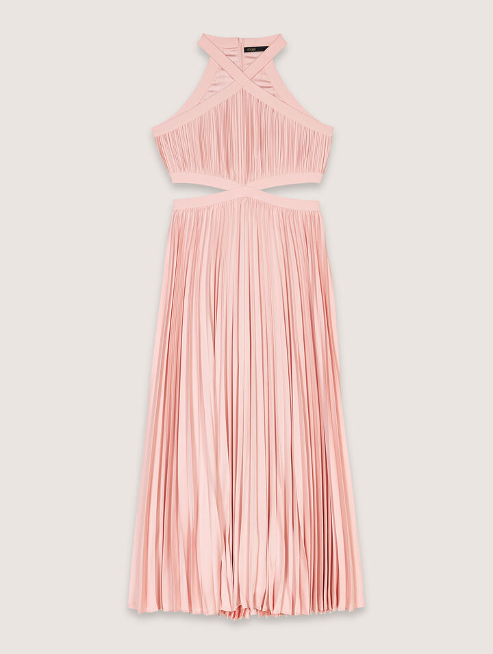 Vestido largo plisado