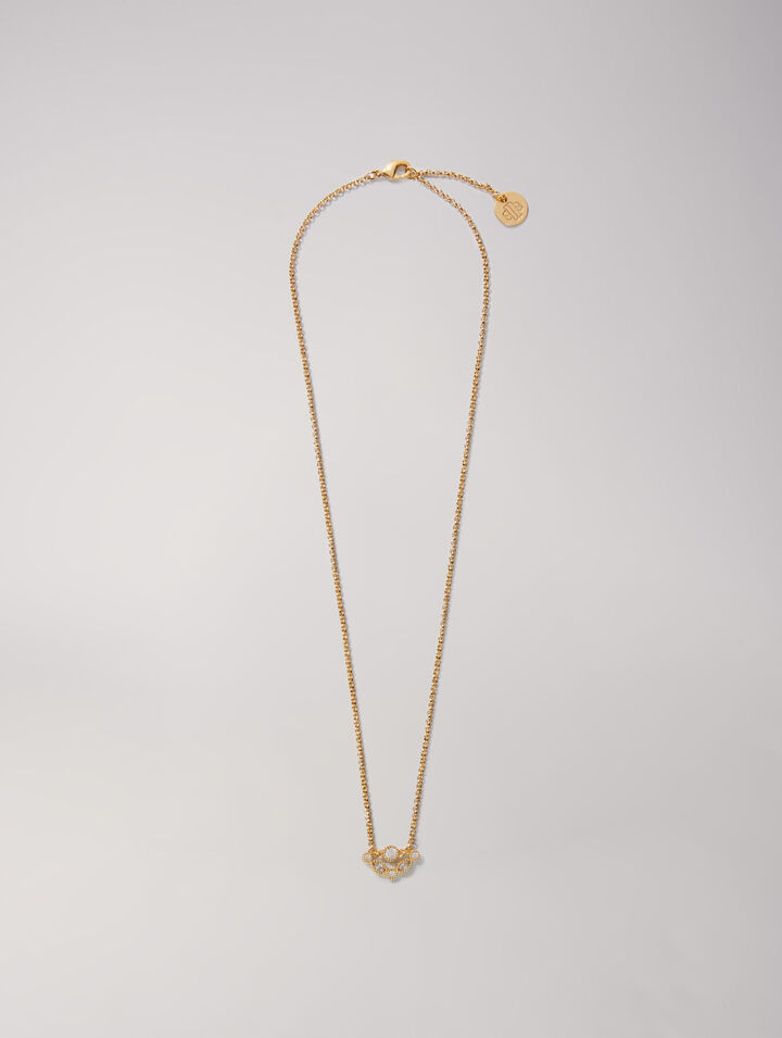 Collar dorado con brillantes