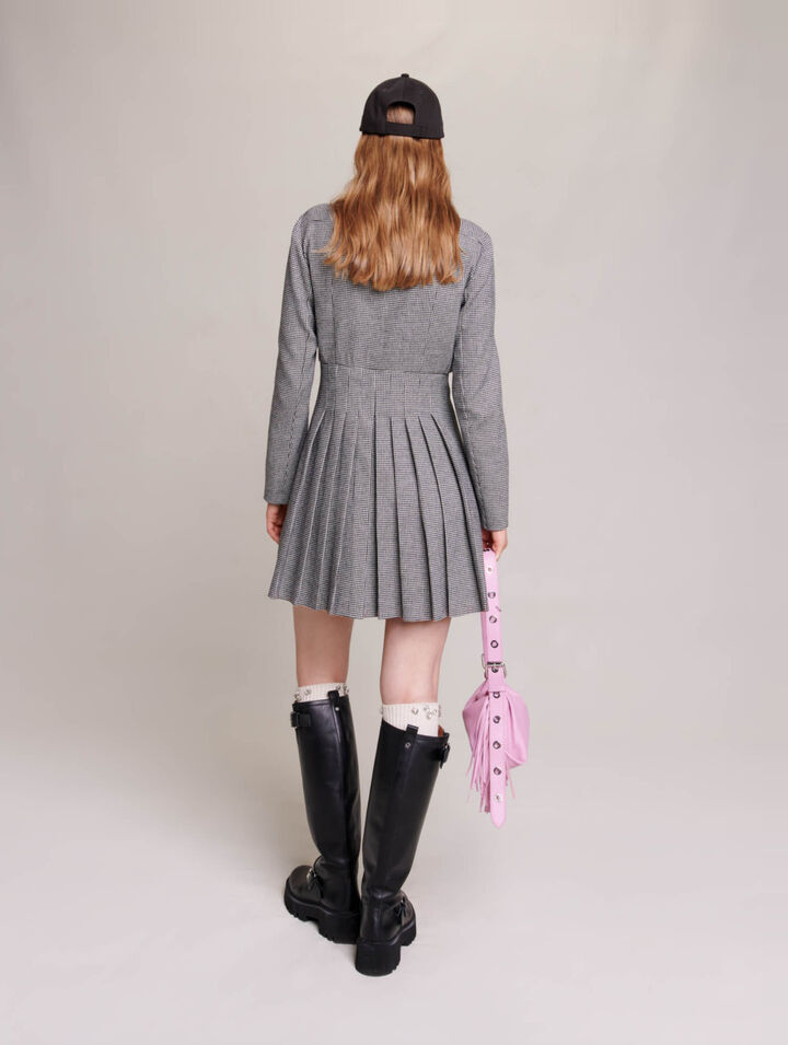 Vestido corto plisado