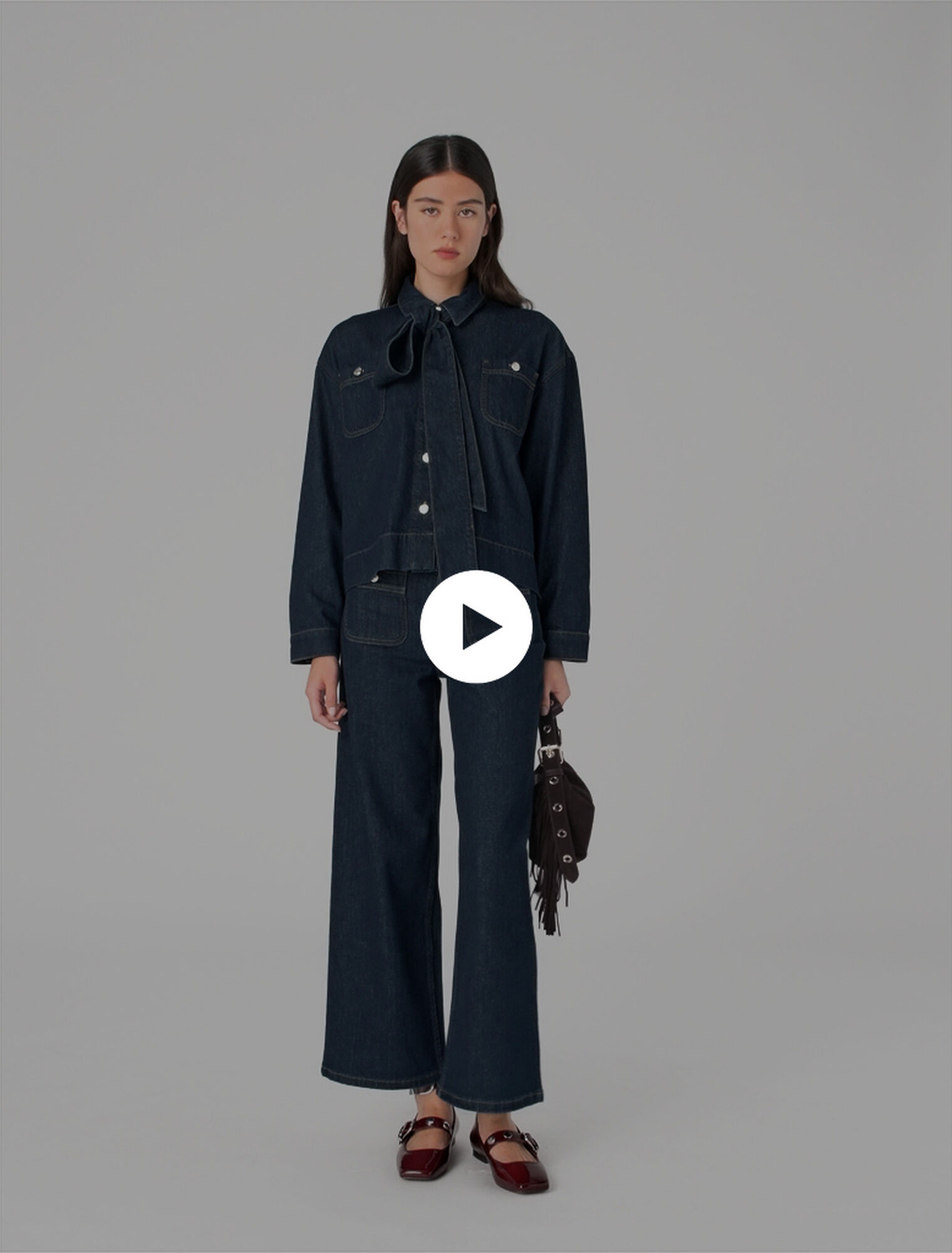 Camisa vaquera con lavallière