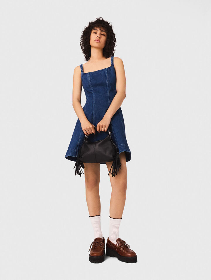 Vestido babydoll corto de denim