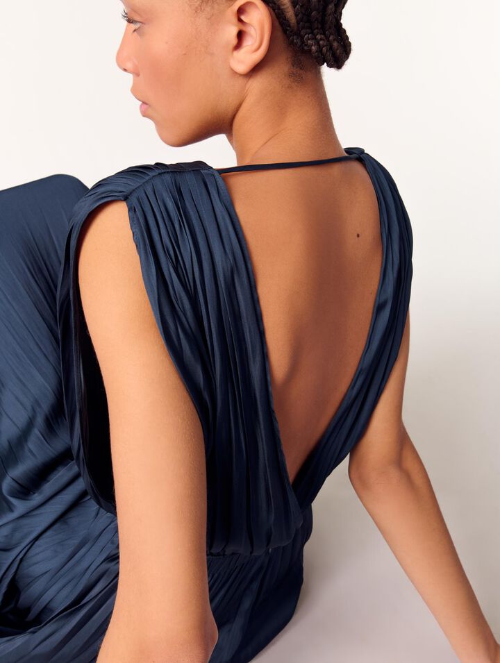 Vestido largo plisado