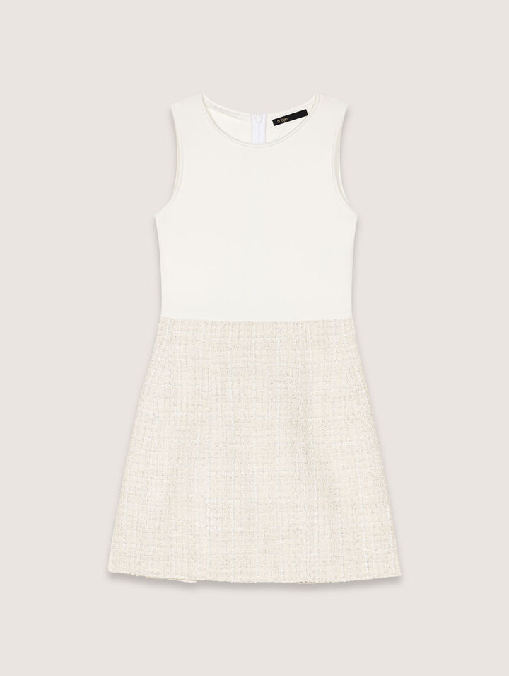 Vestido corto 2 en 1 de tweed