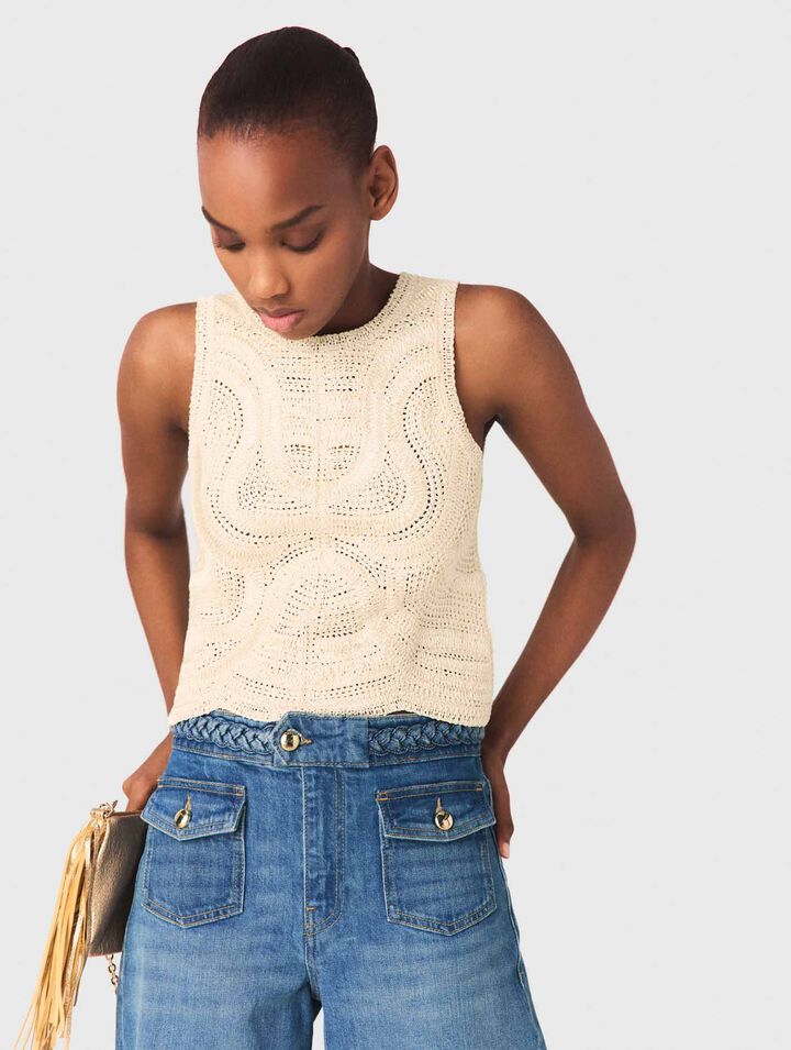 Top sin mangas de ganchillo