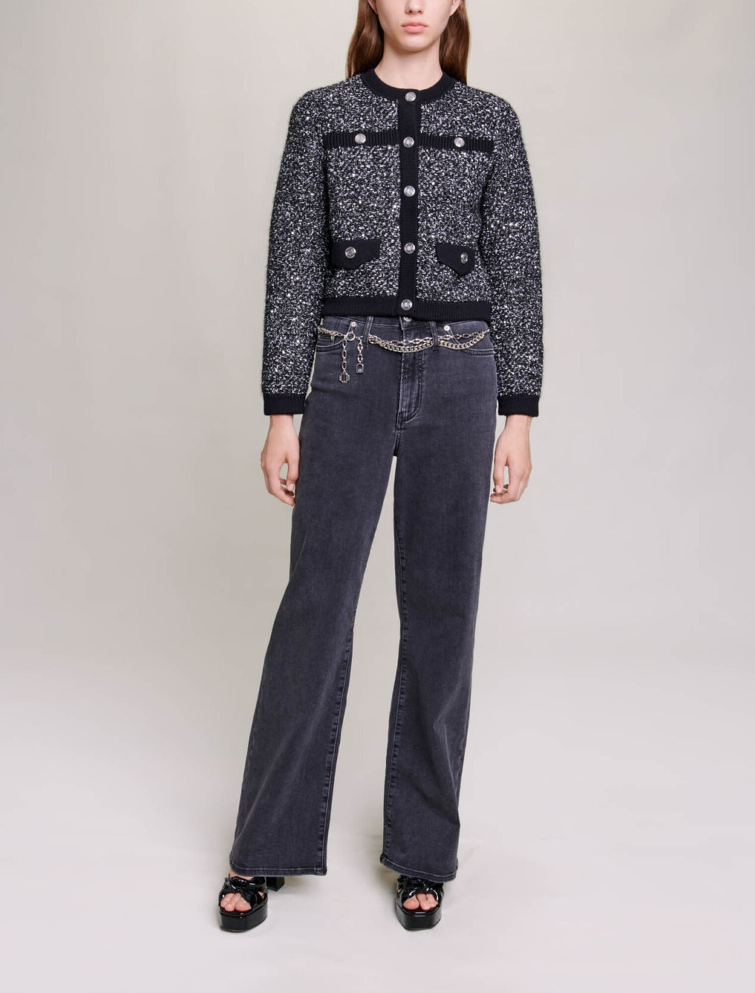 Cárdigan corto efecto tweed