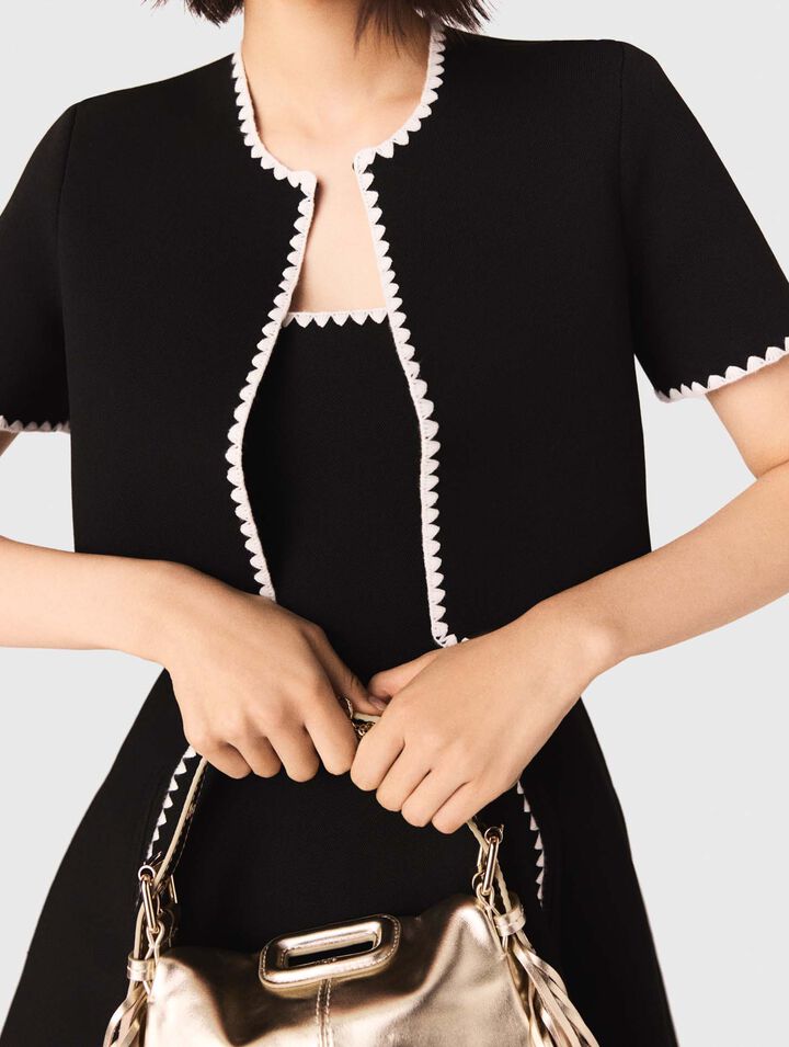 Cárdigan corto con pespuntes