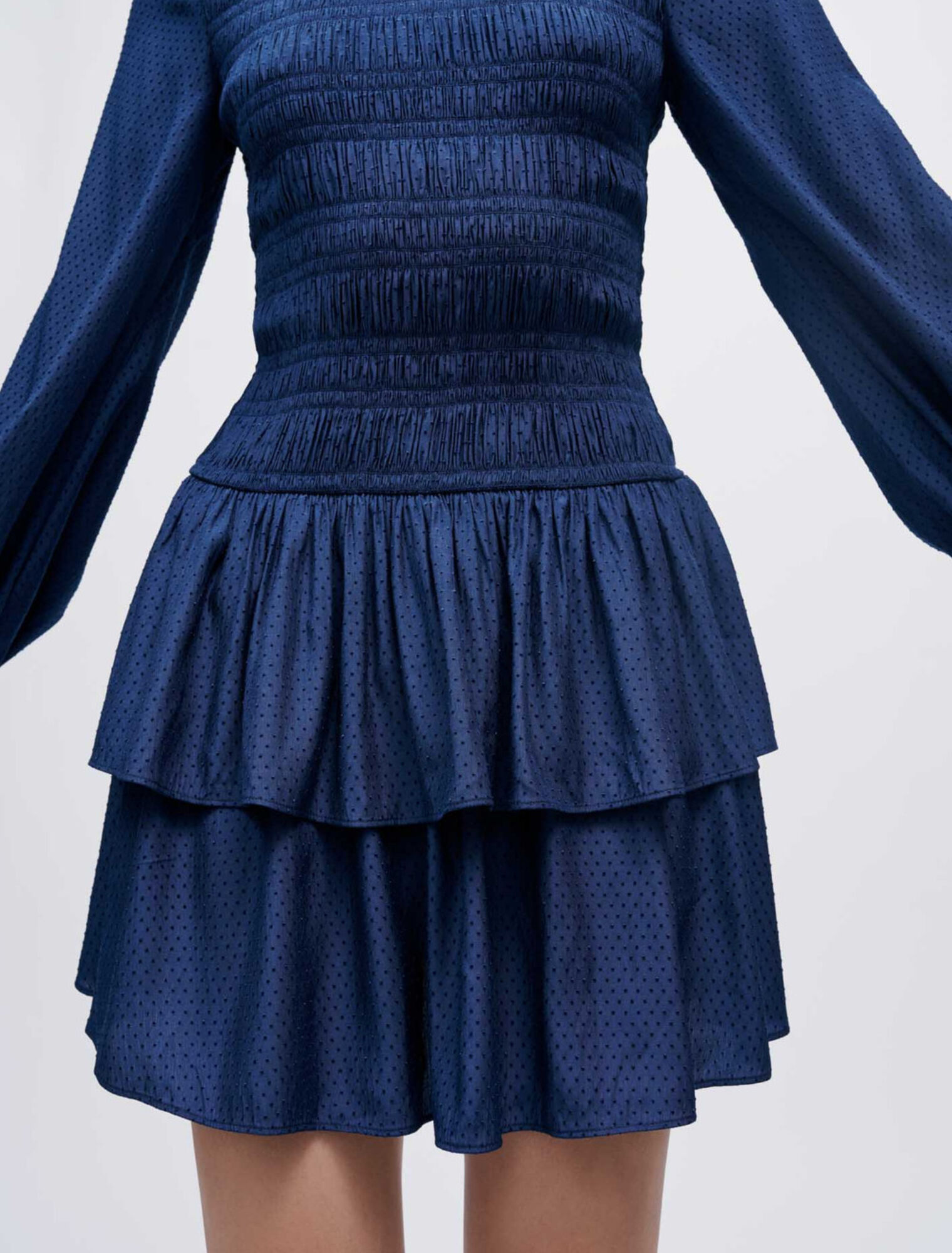 Vestido fruncido de satén