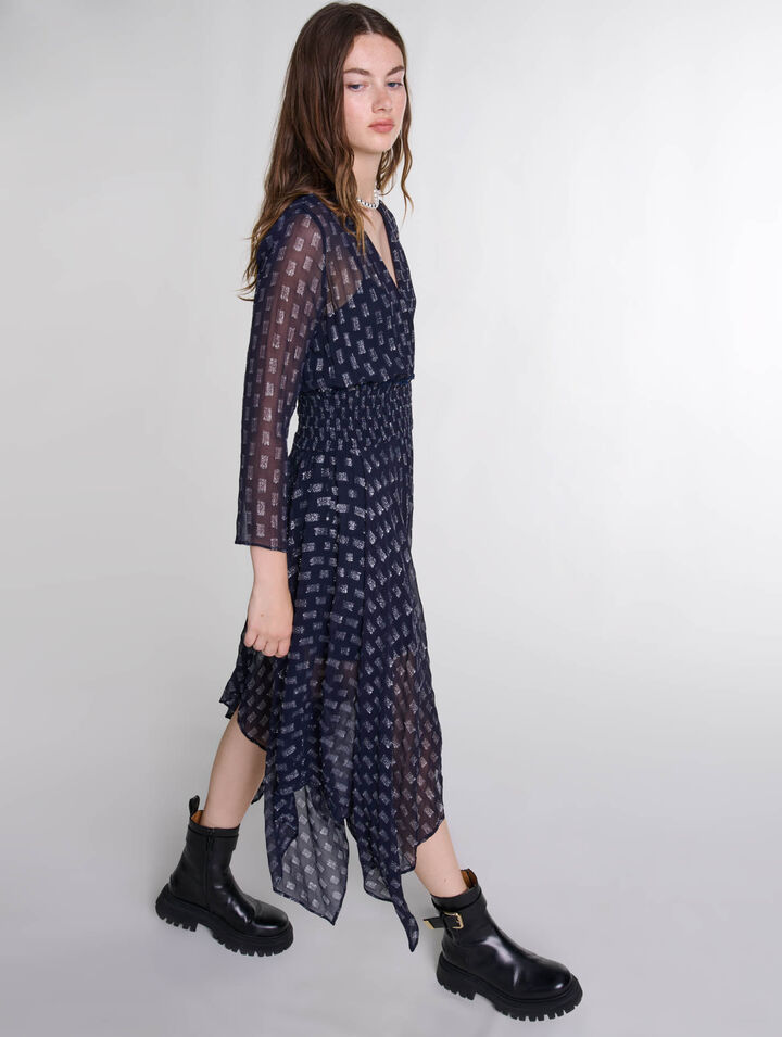 Vestido largo asimétrico floral