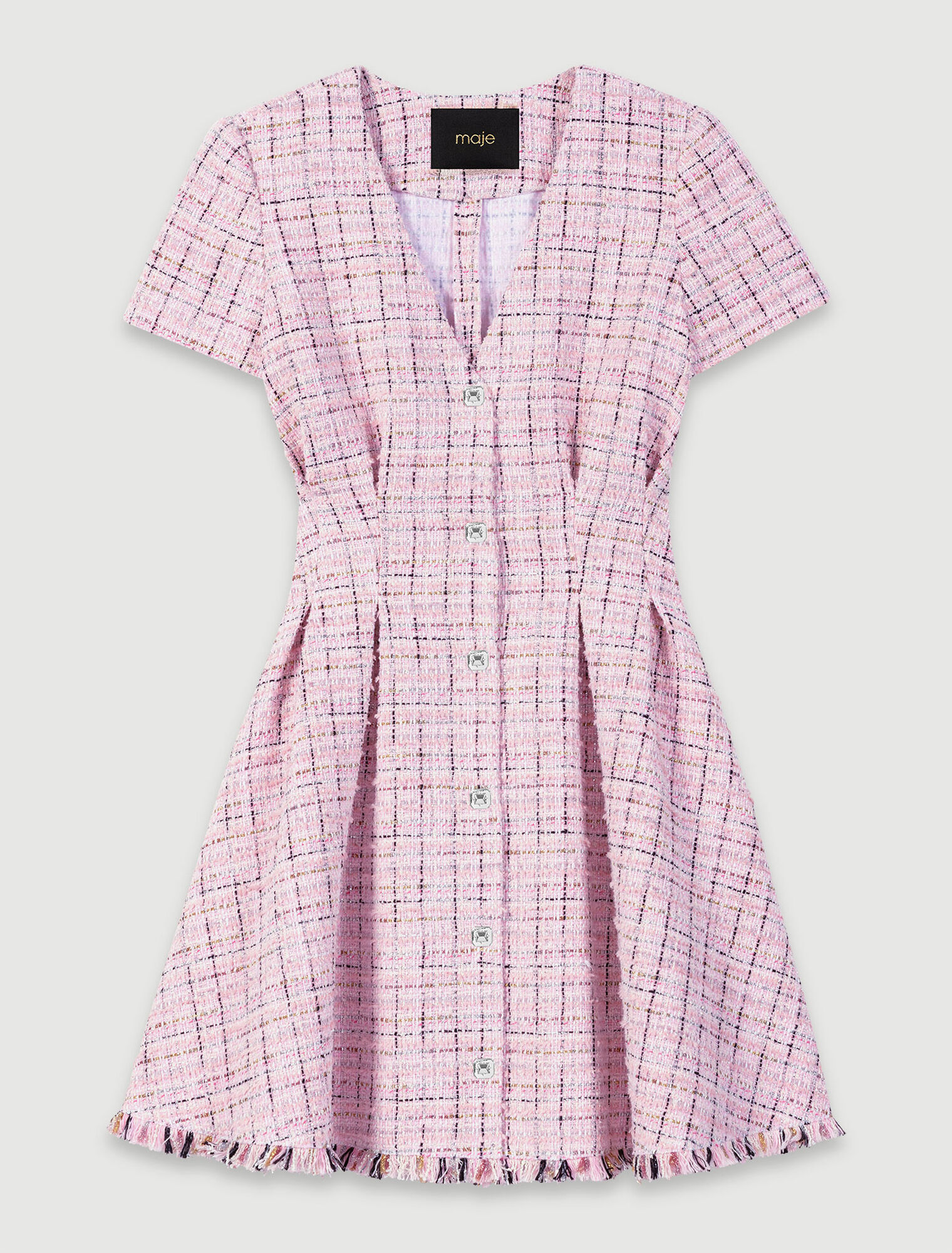 Vestido babydoll de tweed