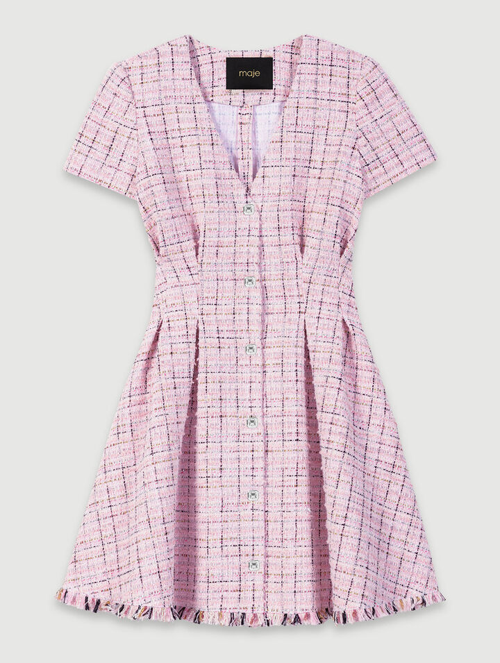 Vestido babydoll de tweed