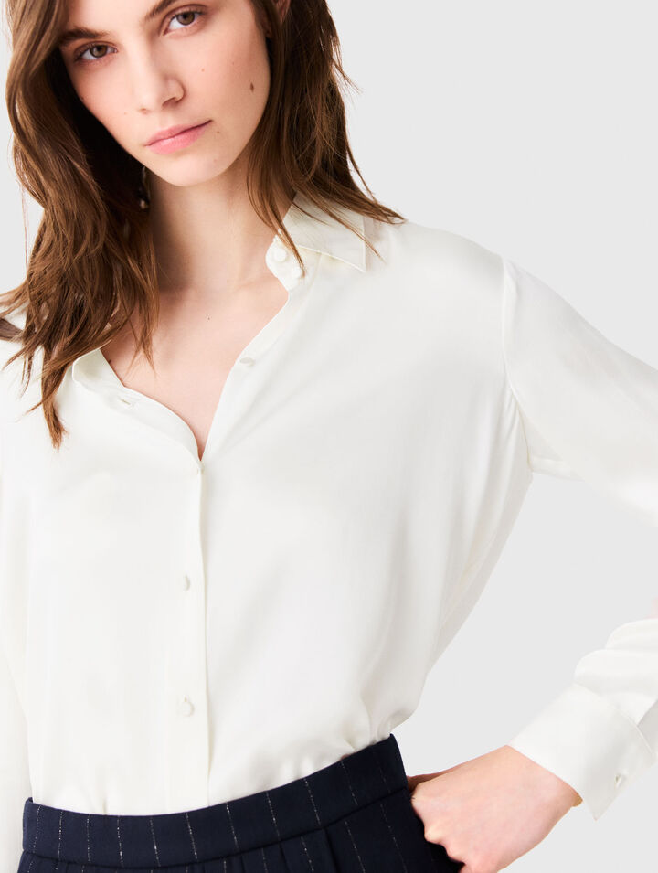 Camisa blanca de seda