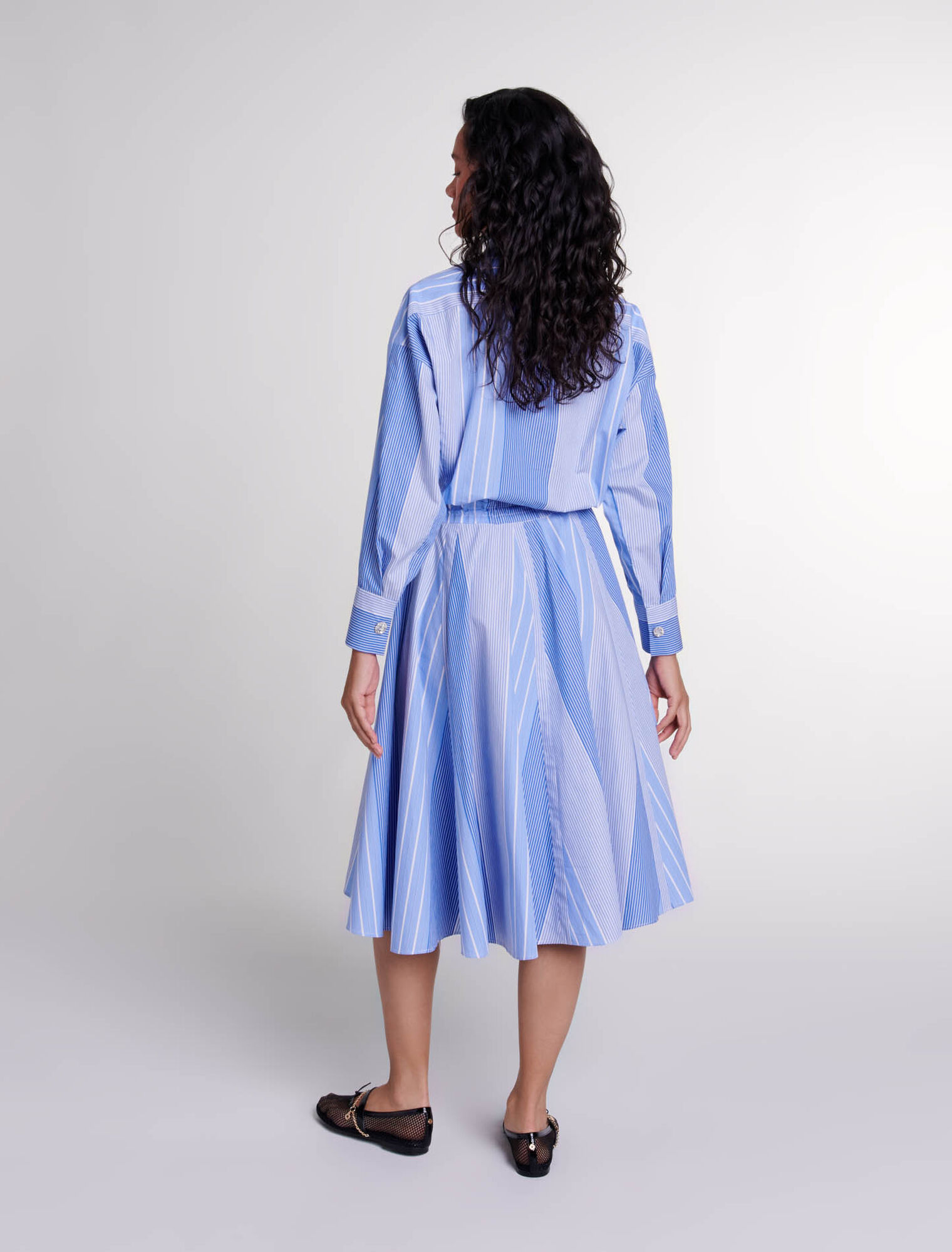 Vestido largo patchwork a rayas 