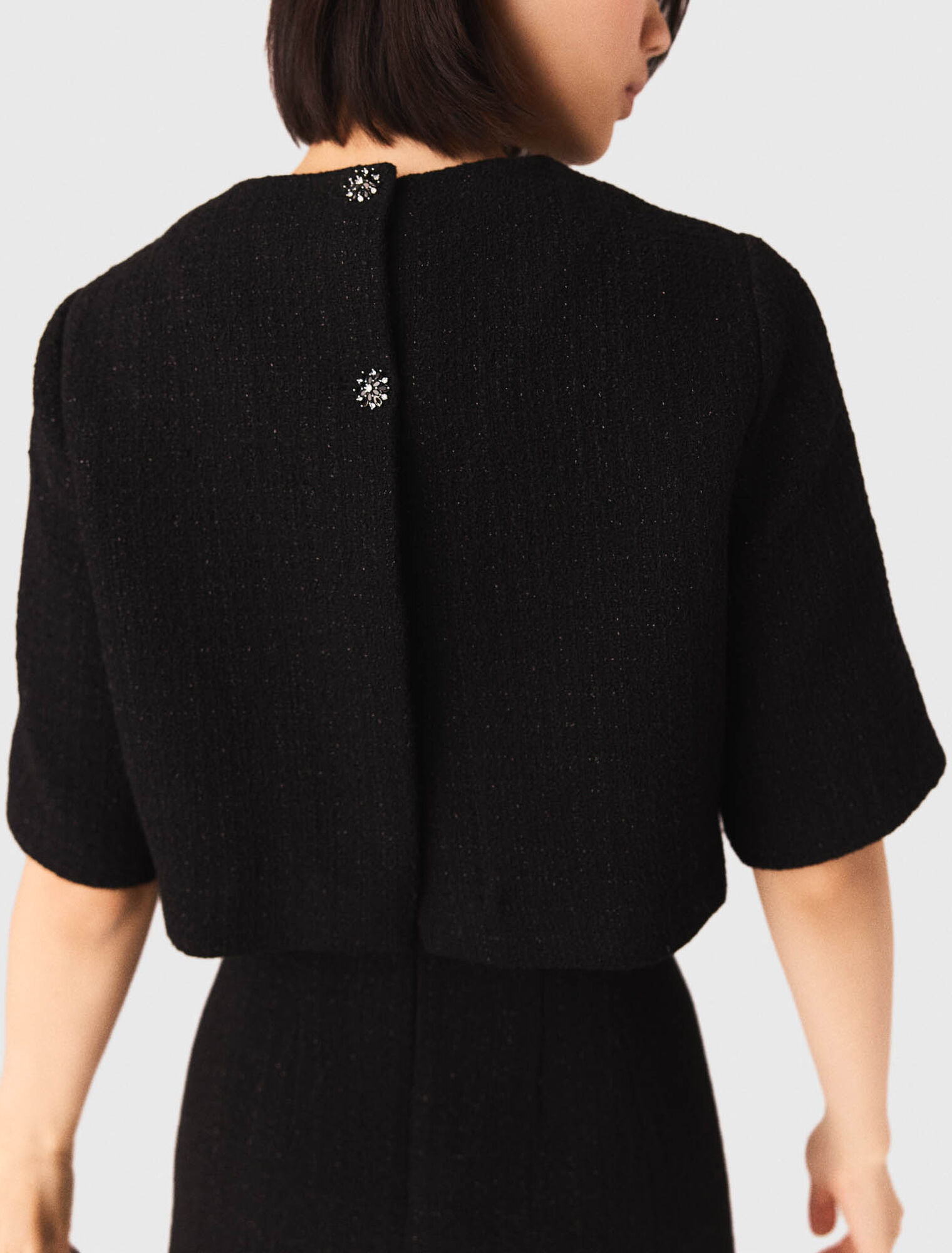 Vestido 2 en 1 de tweed brillante