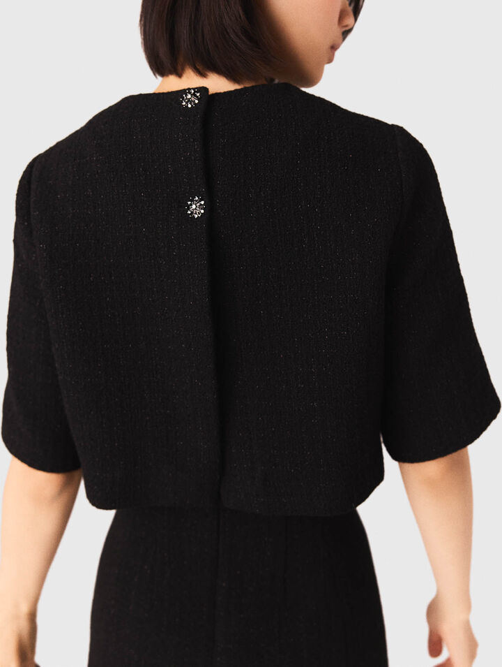 Vestido 2 en 1 de tweed brillante